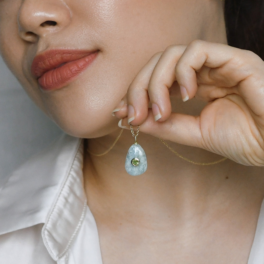 Erin 11.5 carat Aquamarine with Peridot (S925)
