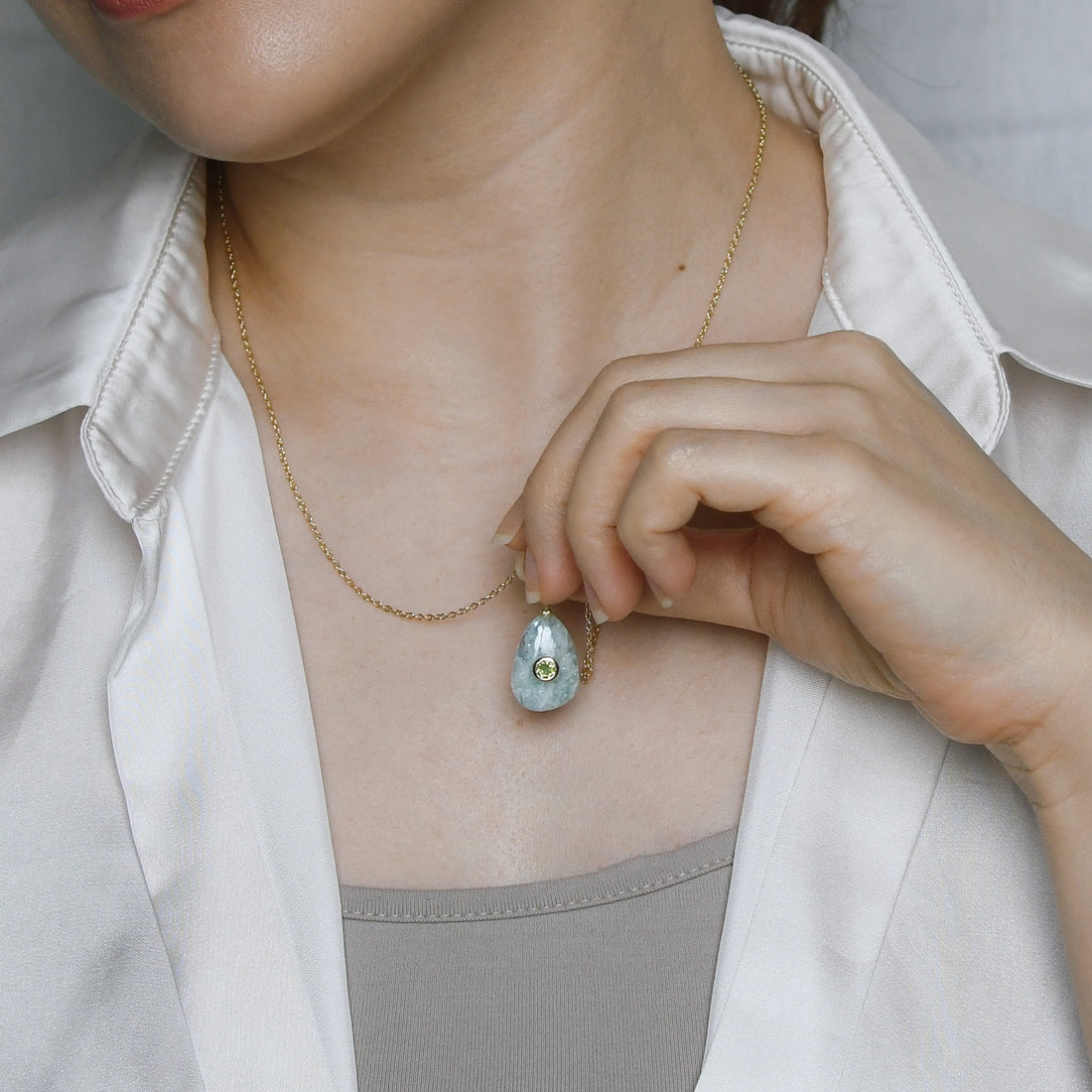 Erin 11.5 carat Aquamarine with Peridot (S925)