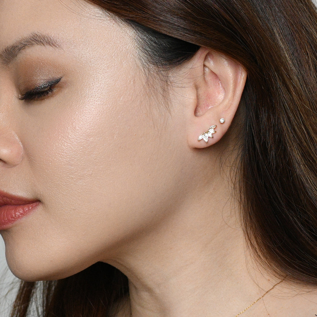 Inda Studs | Gold Clear