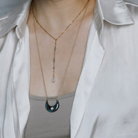 Savannah Labradorite+White Quartz Lariat Necklace