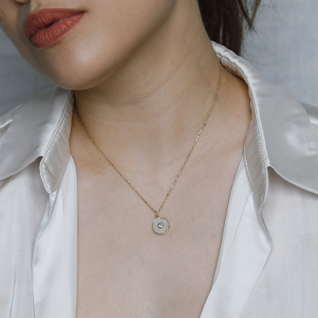 Theia Coin 6.5 carat Moonstone with White Topaz (S925)