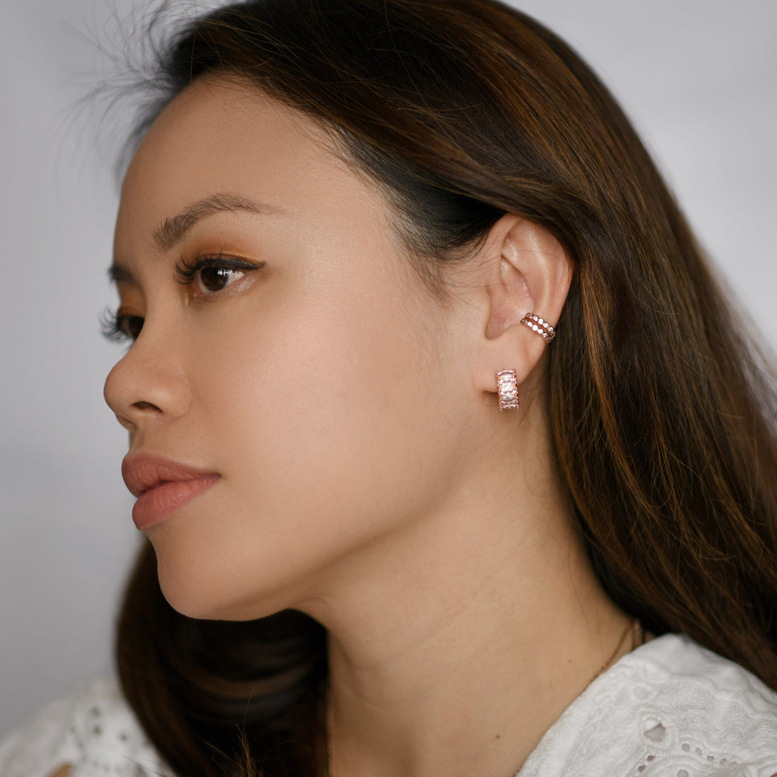 Jada Hoop | Clear Rose Gold