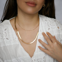 Raven 5MM Herringbone Necklace | Rose Gold