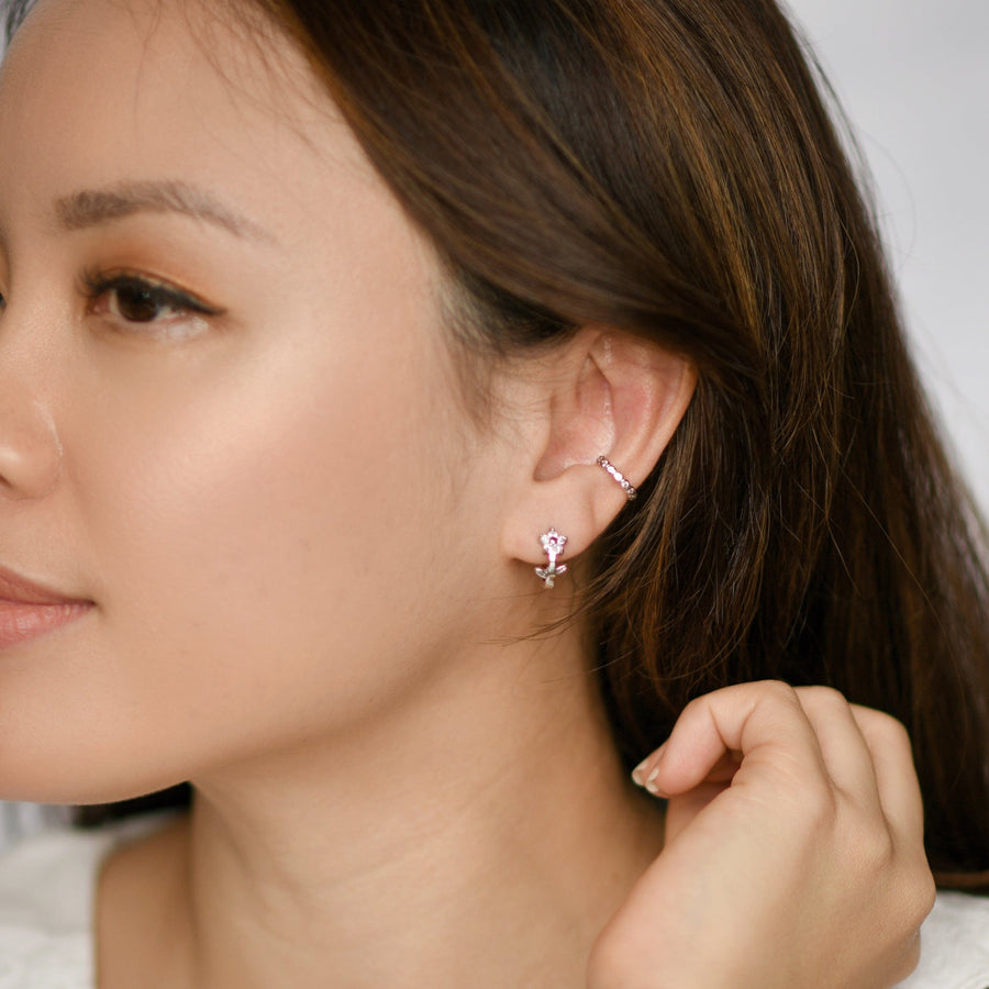 Lorraine Flower Hoop | Silver