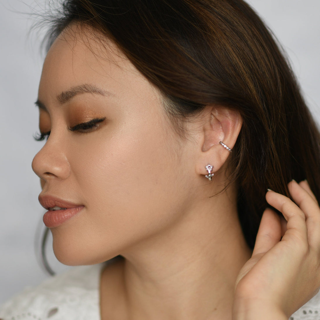 Lorraine Flower Hoop | Silver