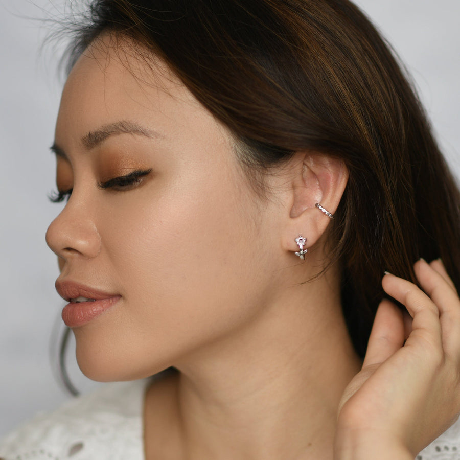 Lorraine Flower Hoop | Silver