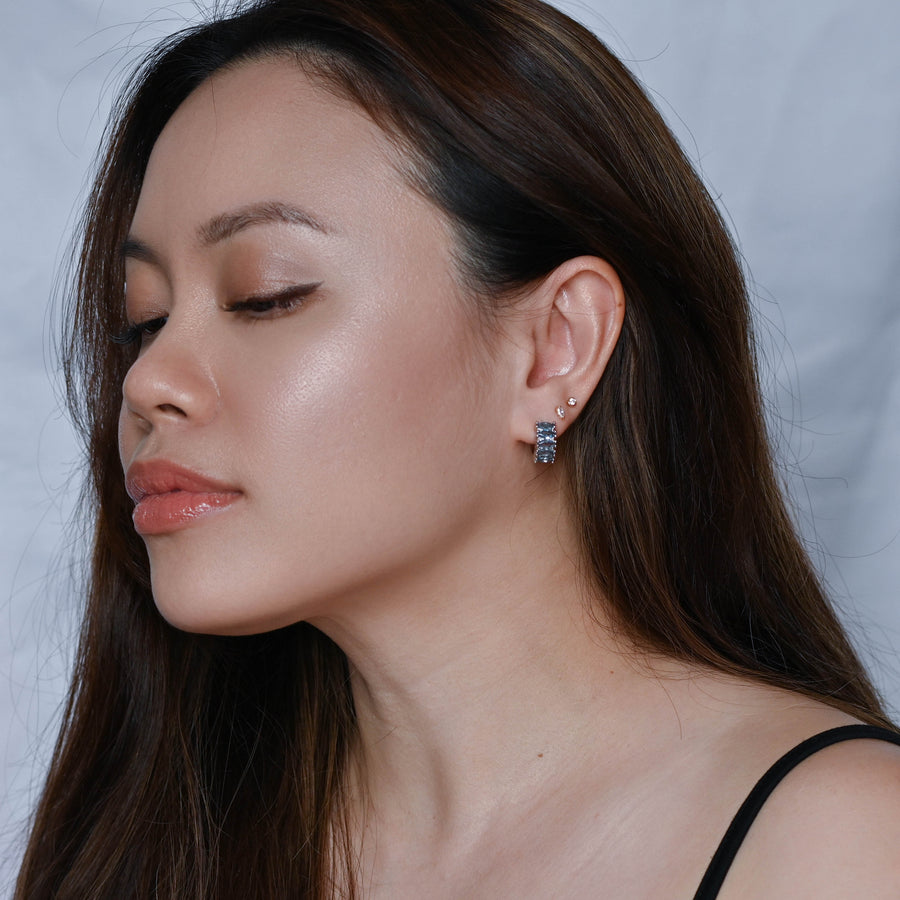 Jada Hoops | Steel Blue Silver