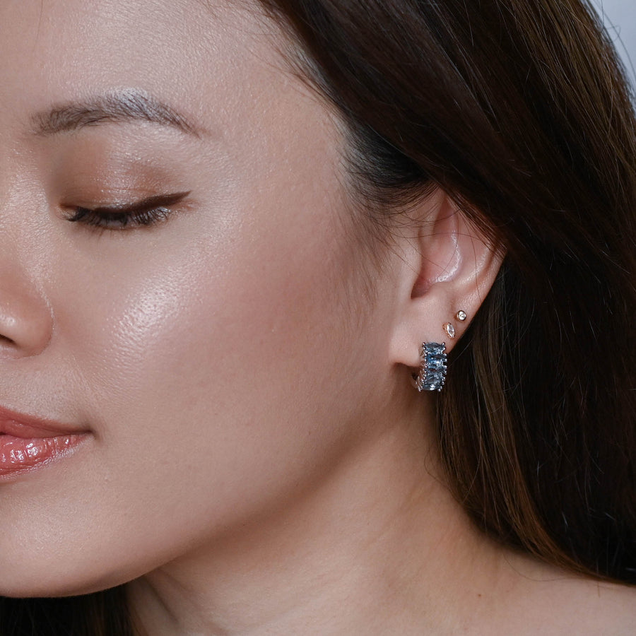 Jada Hoops | Steel Blue Silver