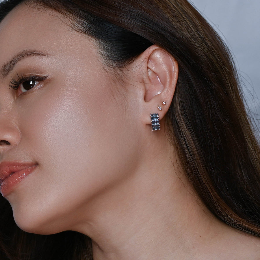 Jada Hoops | Steel Blue Silver