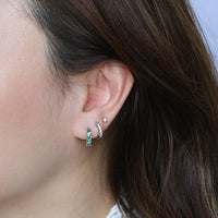 Kaia Mini Huggies | Spring Green Silver