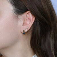 Sienna Minimalist Huggies | Royal Blue Gold