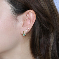 Sienna Minimalist Huggies | Spring Green Gold