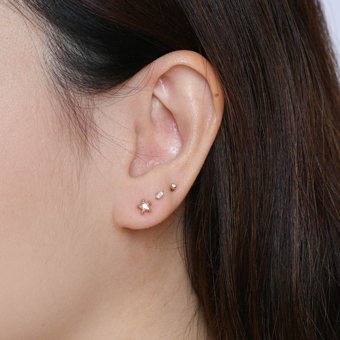 Crystal Star Studs | Warm Gold