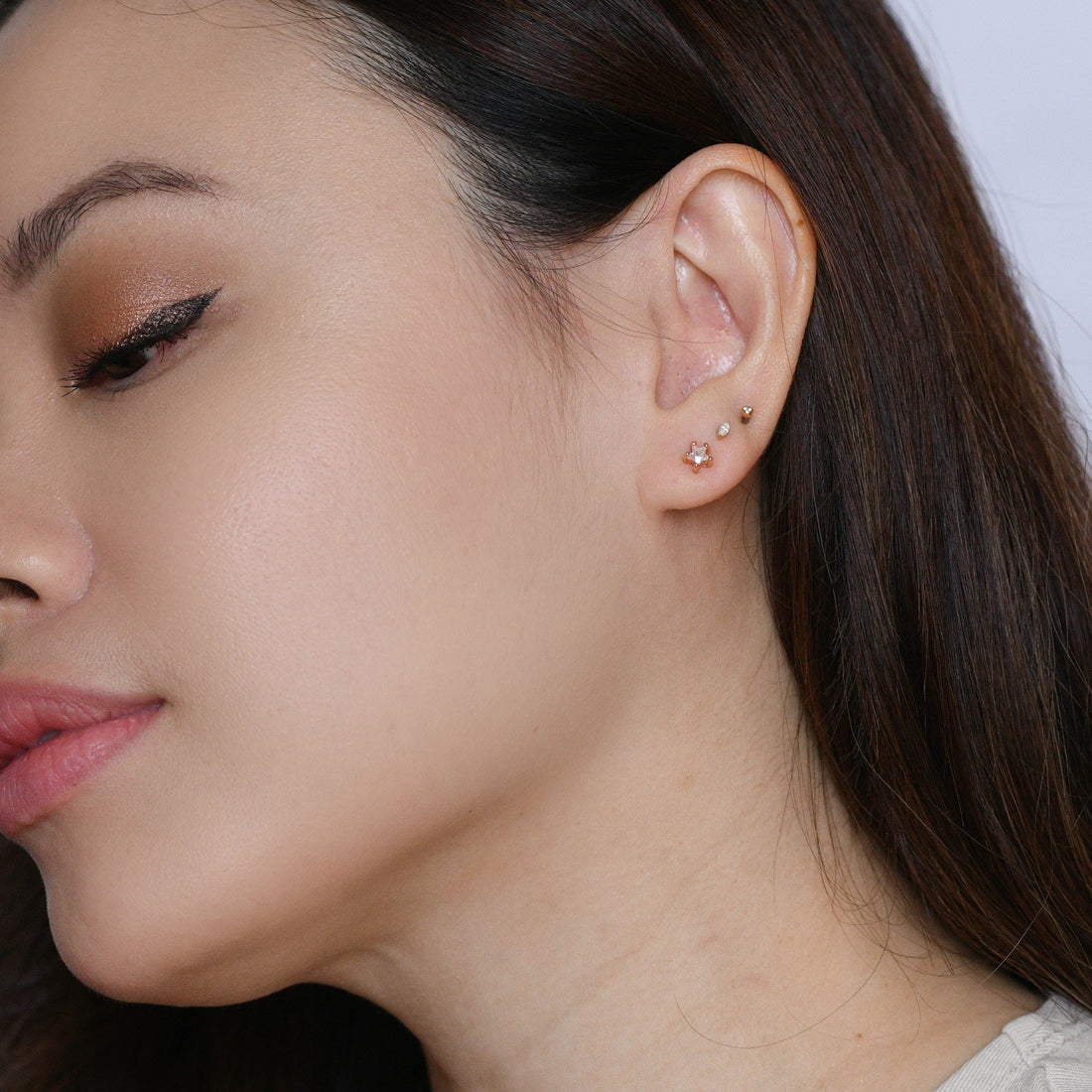 Crystal Star Studs | Warm Gold