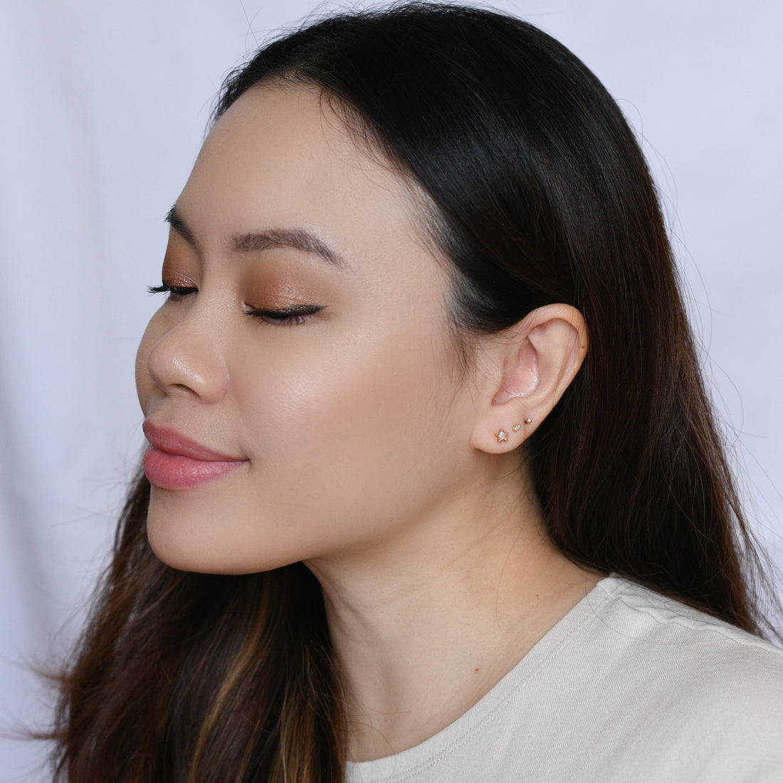 Crystal Star Studs | Warm Gold
