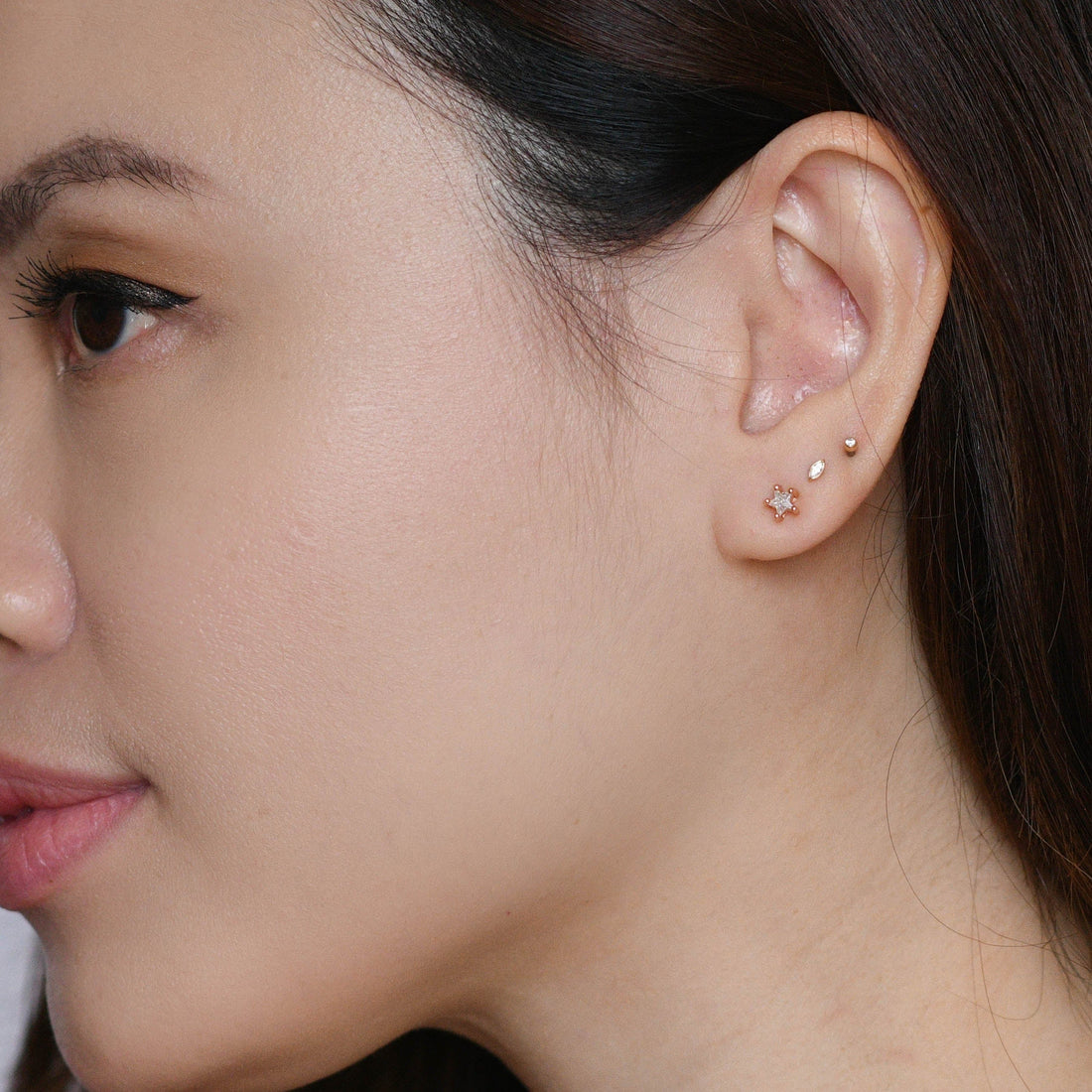 Crystal Star Studs | Warm Gold