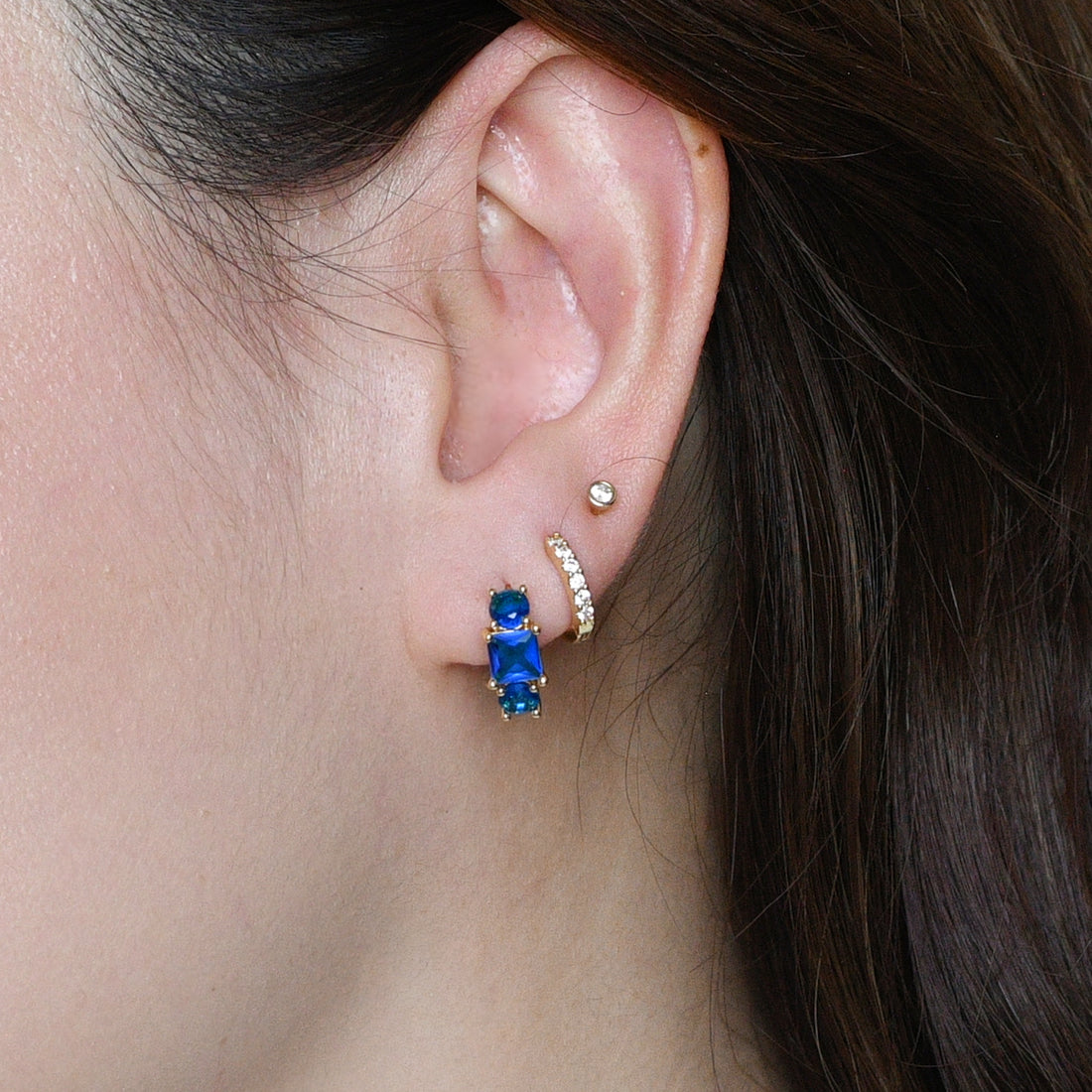 Madison Hoops | Royal Blue Gold