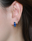 Madison Hoops | Royal Blue Gold