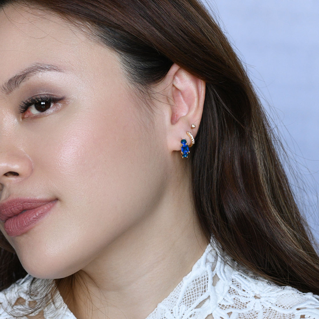 Madison Hoops | Royal Blue Gold