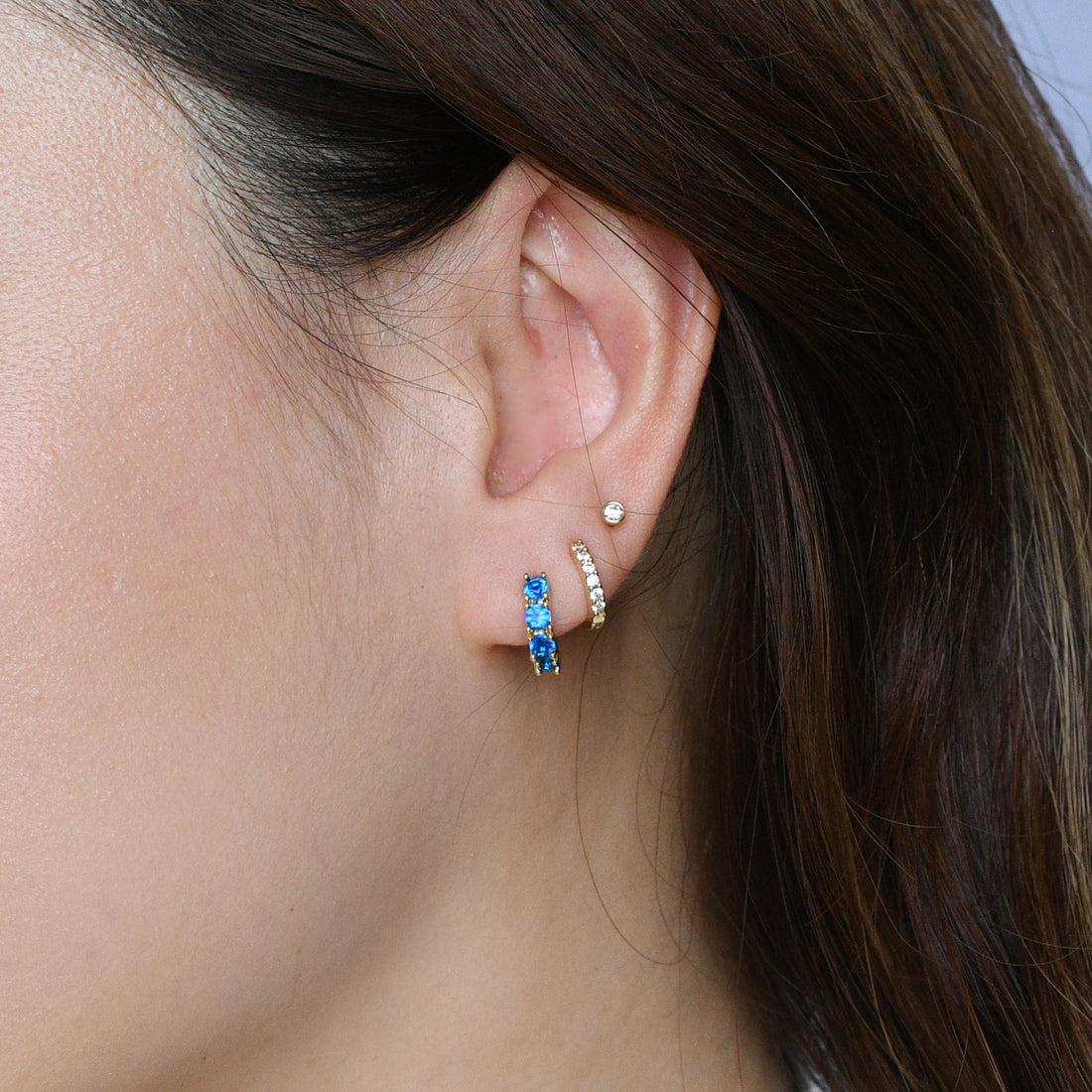 Kaia Mini Huggies | Royal Blue Gold