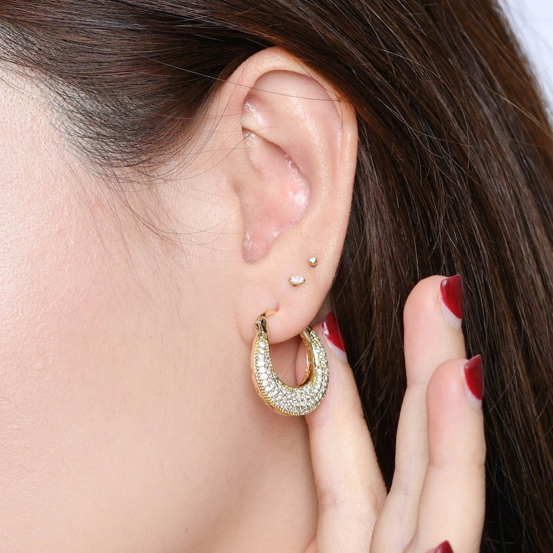 Aaliyah Pave Hoops