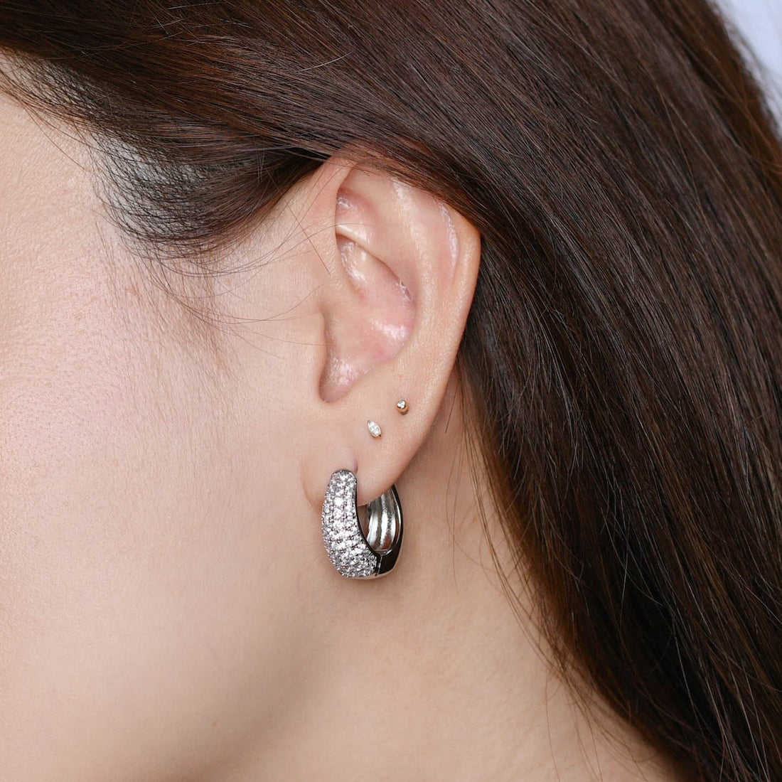 Elina Saddle Hoops | Silver