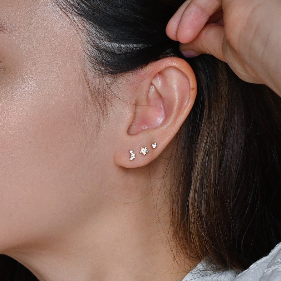Luna Moon Studs | Gold