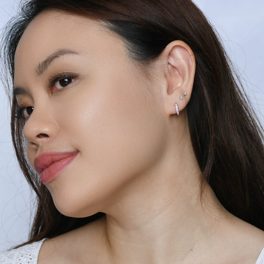 Drea Mini Huggies | Pink Silver