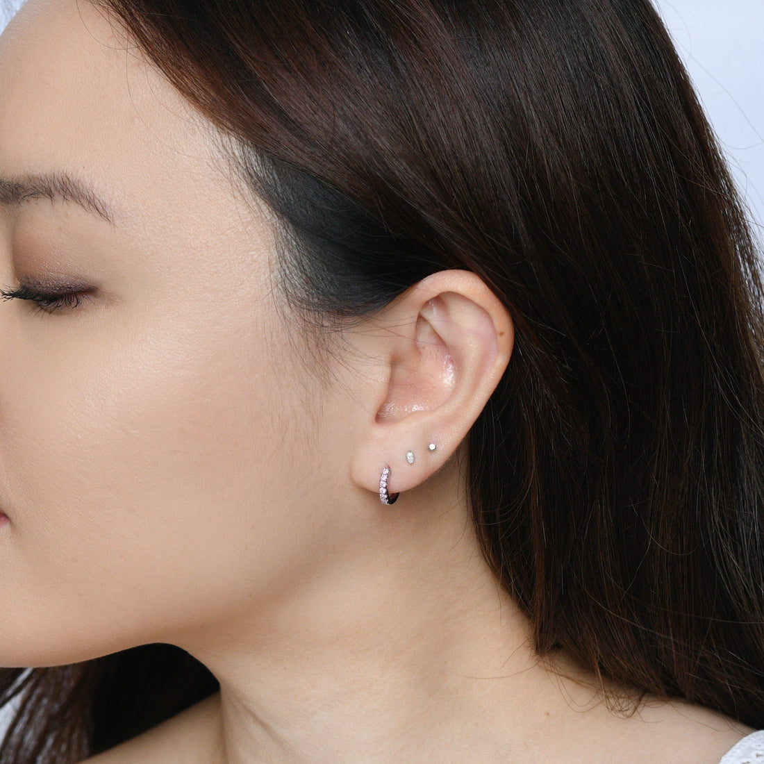 Drea Mini Huggies | Pink Silver