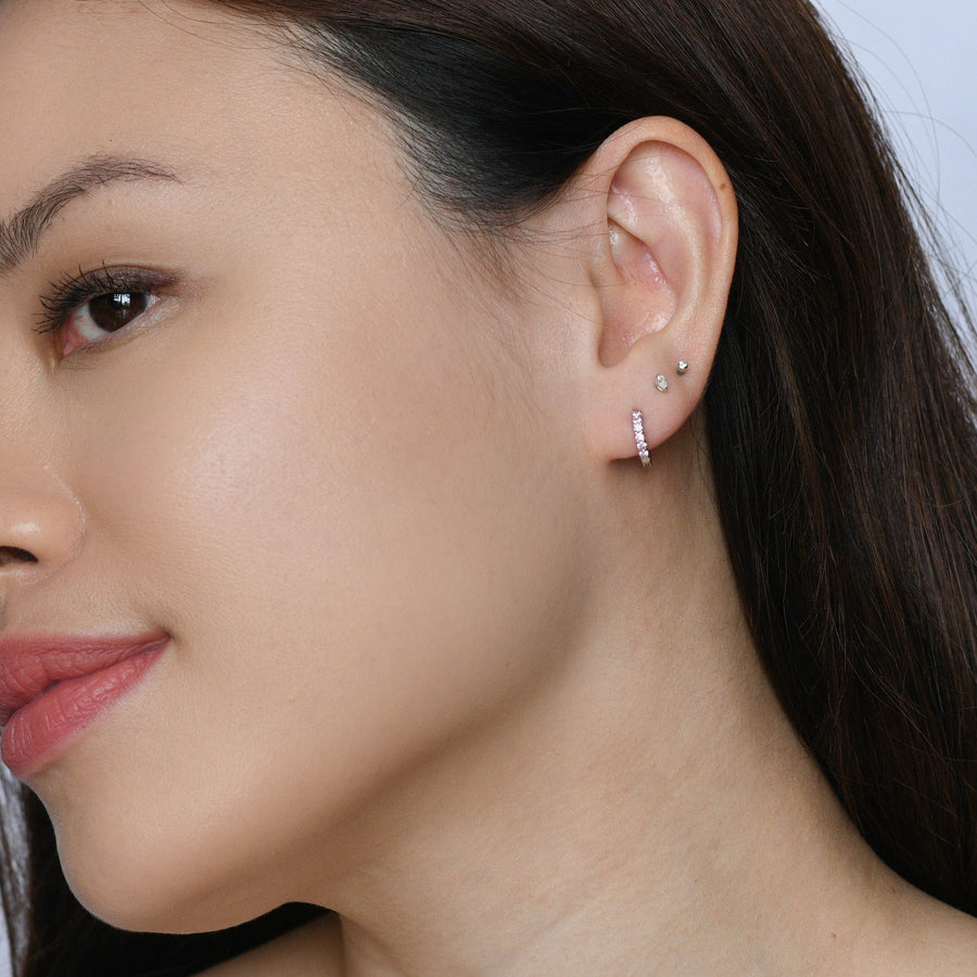 Drea Mini Huggies | Pink Silver