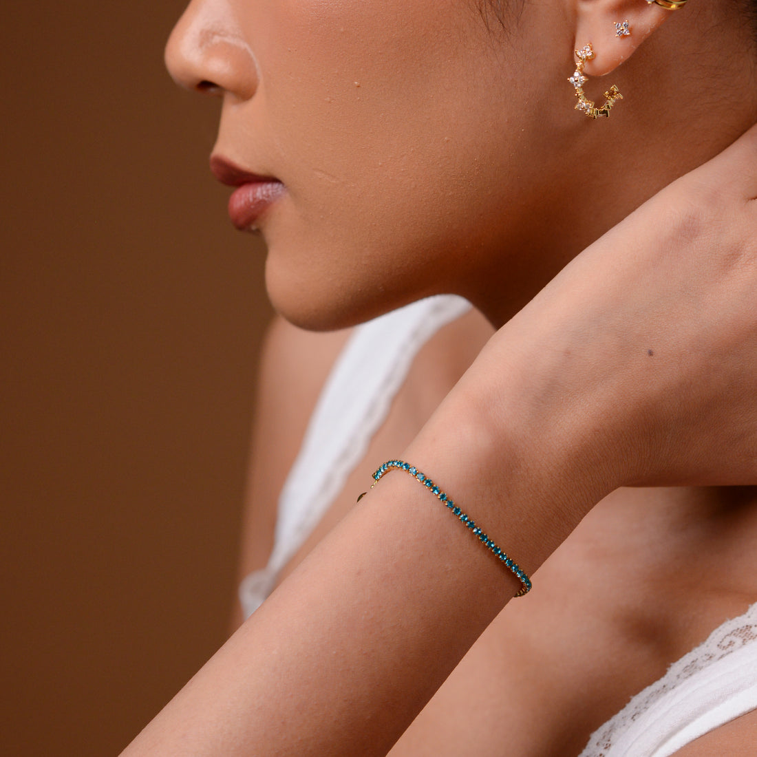 Laura Tennis Bracelet | Teal