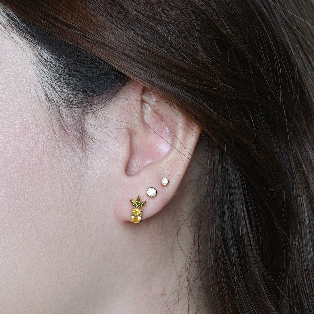 Lady Luck Pineapple Studs | Gold