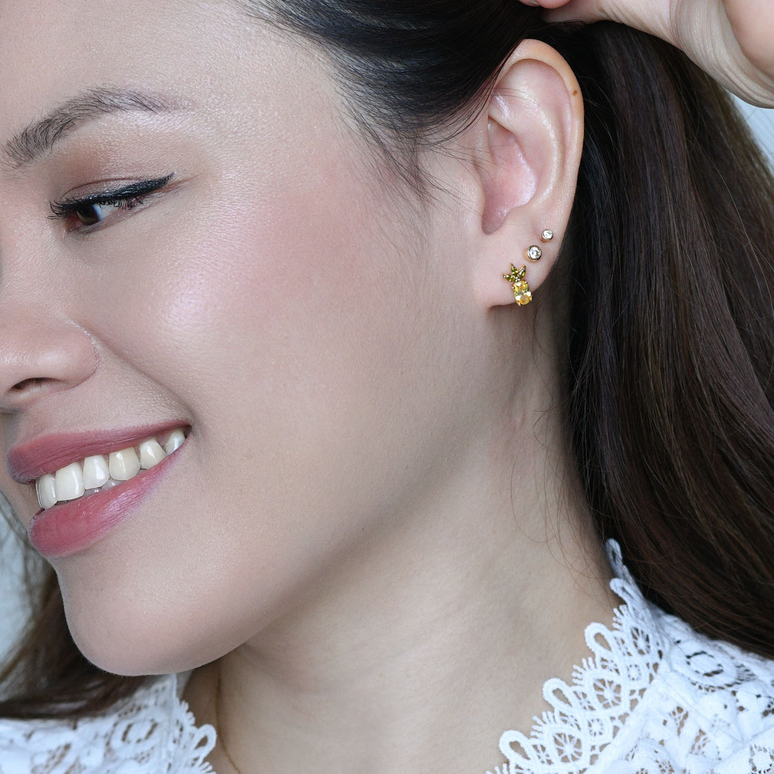Lady Luck Pineapple Studs | Gold
