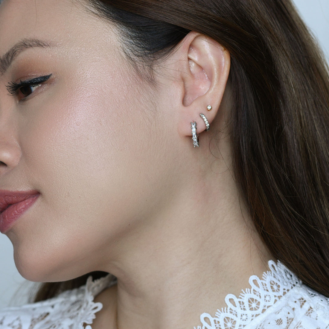 Esan Hoops | Clear Silver