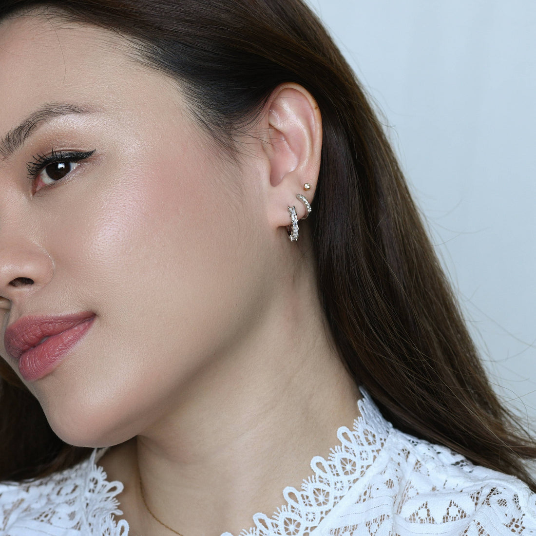 Esan Hoops | Clear Silver