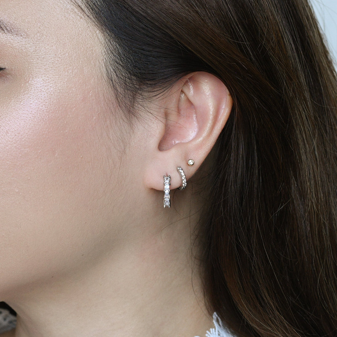 Esan Hoops | Clear Silver