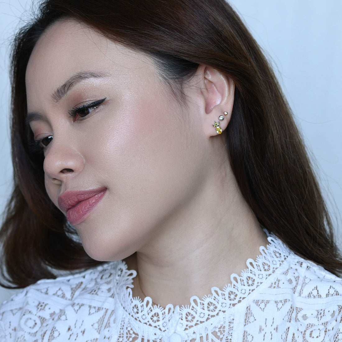 Lady Luck Pineapple Studs | Silver