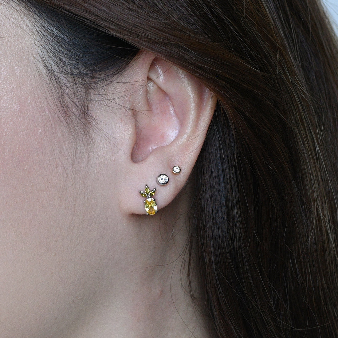 Lady Luck Pineapple Studs | Silver