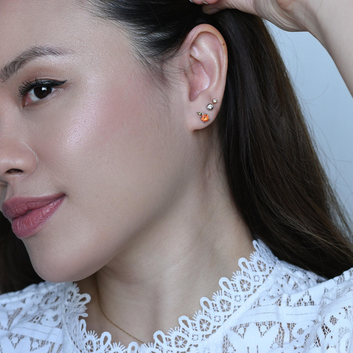 Mandarin Studs | Silver