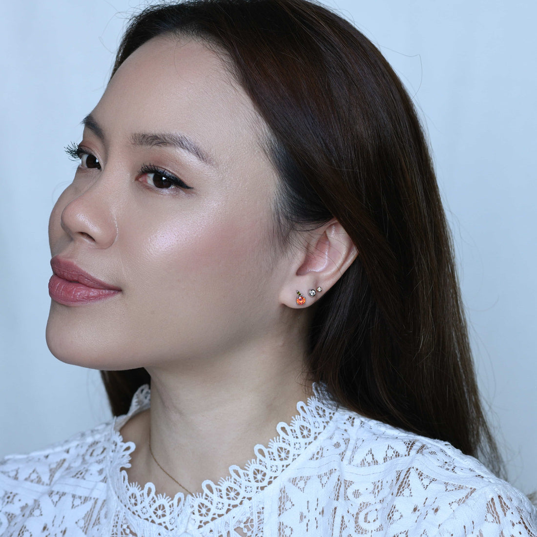 Mandarin Studs | Silver