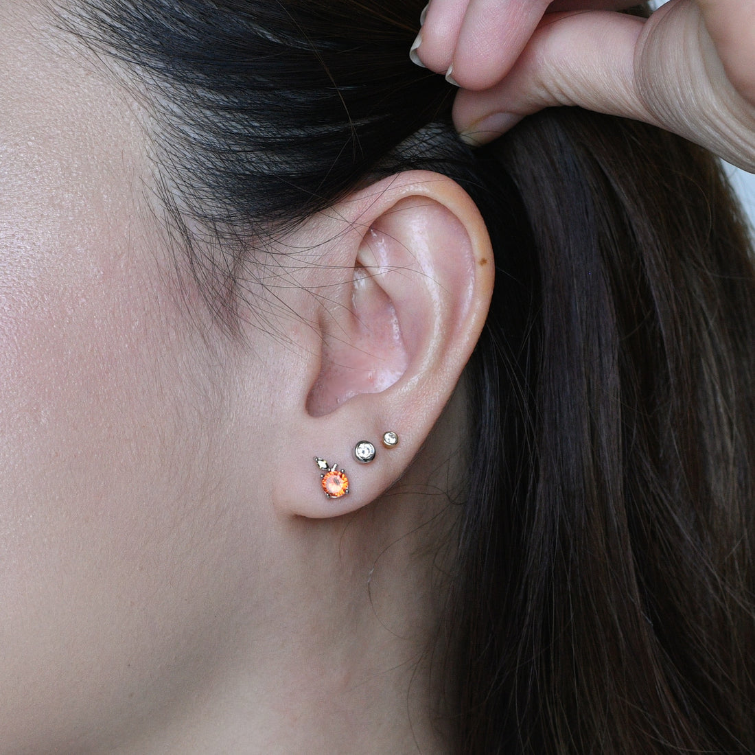 Mandarin Studs | Silver