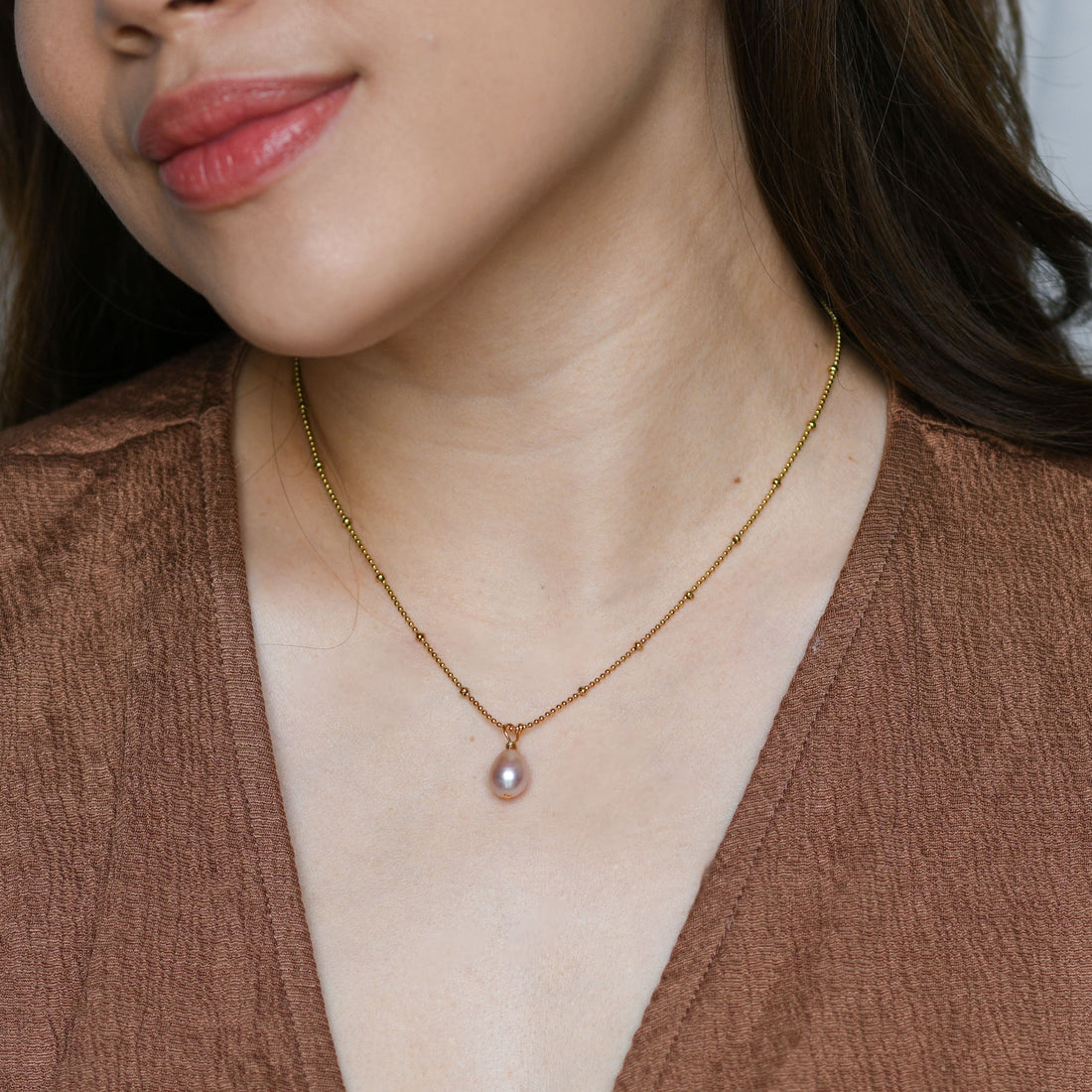 Anya Pink Pearl Necklace