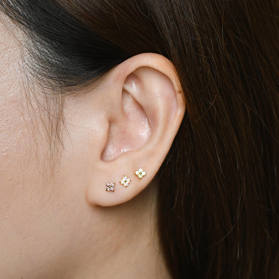 Sweet Orkid Flatback Earring | Nude Gold