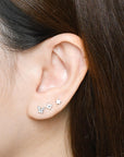 Sweet Orkid Flatback Earring | Clear Silver