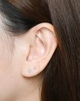 Chelle Mini 2mm Flatback Earring |Clear Gold