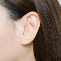 Meadow Flower Flatback Earring | Clear Gold
