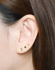 Gemini Flatback Earring | Olive Gold