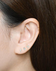 Charmaine Marquise Flatback Earring | Baby Blue Gold
