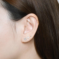 Fifi Butterfly Flatback Earring | Clear Silver
