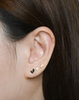 Mei Flower Bud Flatback Earring | Black Gold